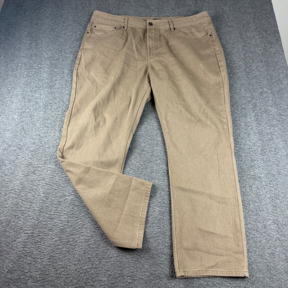 Flag & Anthem Premium Denim Pants Men's 38/30 Tan Khaki Straight Leg Jeans